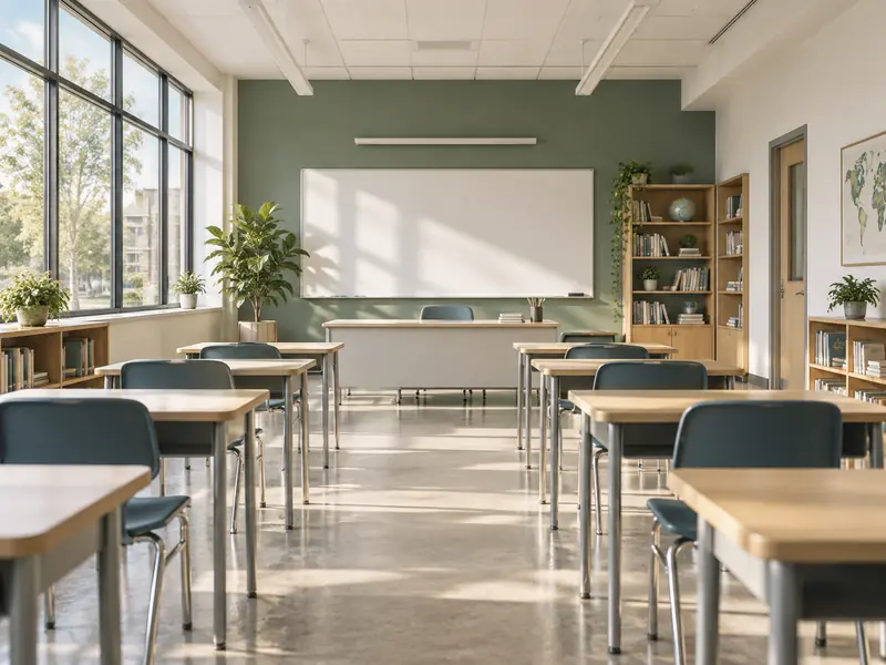 无人状态下的现代学校教室